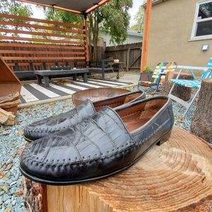 Belvedere Florence Made in Italy Genuine Crocodile Loafers. Black Size Men's 9.5